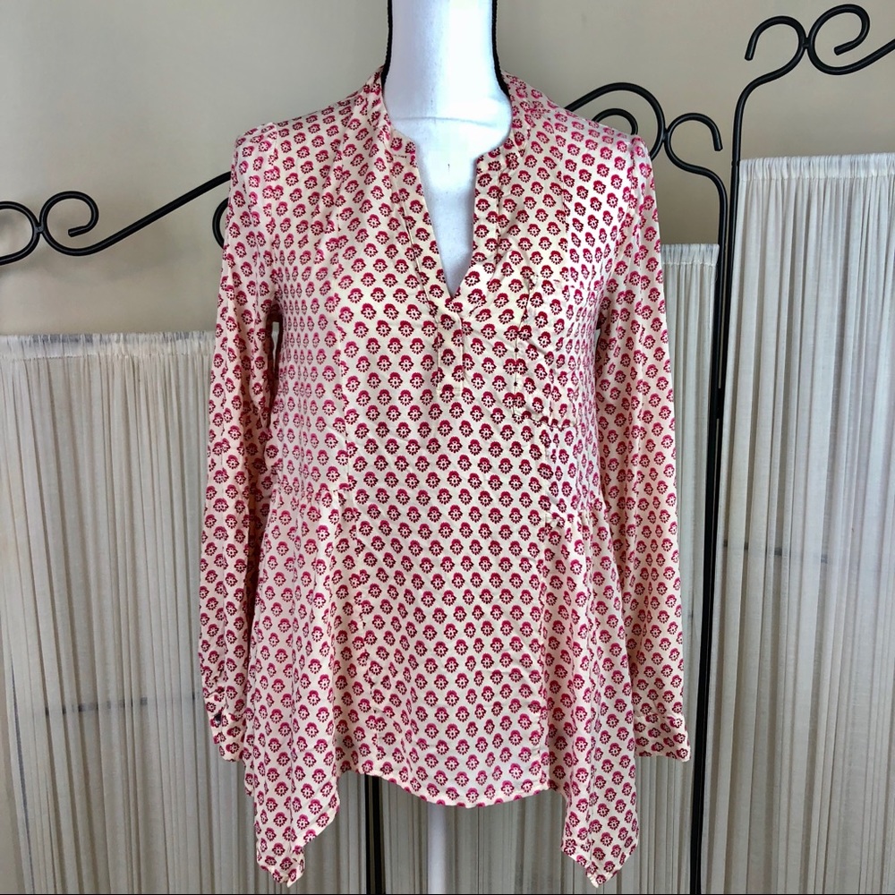 Anthropologie Maeve Hankerchief Hem Blouse